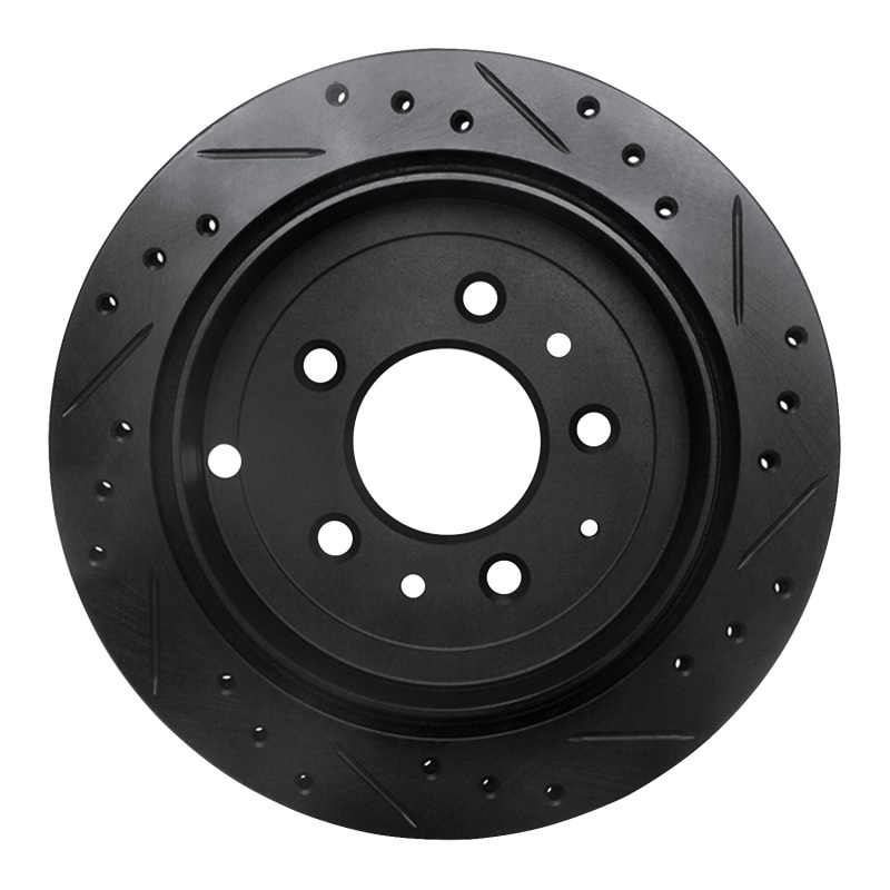 Mazda 929 Brake Rotor (1) - Rear Left - R1 Concepts - Drilled & Slotted - Black - `92-`06